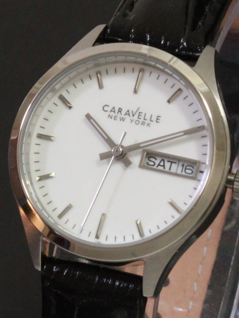 Caravelle New York by Bulova Ladies Dress Watch White Dial Raised Indices 30mm - Picture 7 of 9